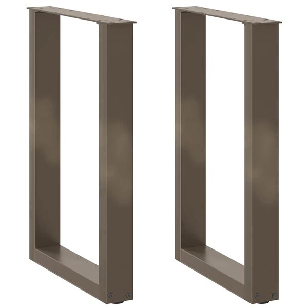 vidaXL Picioare de masă în formă de U, 2 buc., oțel natural, 50x(72-73) cm