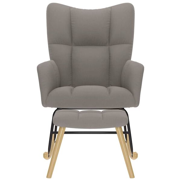 vidaXL Scaun balansoar cu taburet, gri taupe, material textil