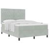 vidaXL Pat cu arcuri cu saltea Gri deschis 160 x 200 cm Catifea