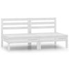 vidaXL Set mobilier de grădină cu 2 locuri, alb, lemn masiv de pin