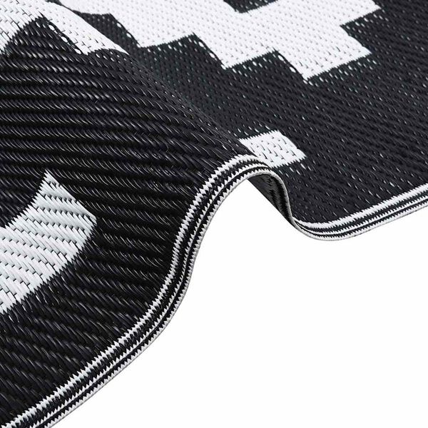vidaXL Covor de exterior ARAKIL Alb și negru 300 x 400 cm PP