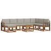 vidaXL Set de canapele de exterior 9 pcs Gri natural și deschis