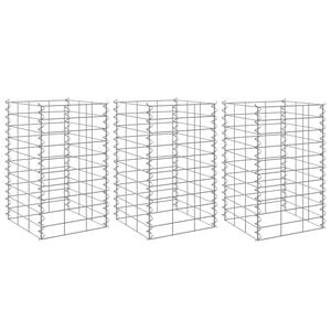 vidaXL Straturi &icirc;nălțate gabion, 3 buc., 30x30x50 cm, fier