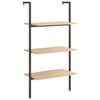vidaXL Raft &icirc;nclinat cu 3 niveluri maro deschis / negru 64x35x120,5 cm
