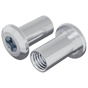 vidaXL Bucșa cu Blocare 2 pcs Nichel M6 x 15 mm Oțel