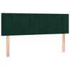 vidaXL Pat box spring cu saltea, verde &icirc;nchis, 140x190 cm, catifea