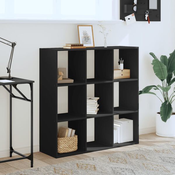 vidaXL Bibliotecă, negru, 102x32x102 cm, lemn prelucrat