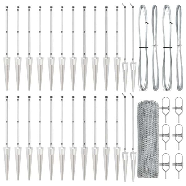 vidaXL St&acirc;lp de gard. Argintiu 50 x 1 m (plasă de 13 mm) Oțel