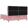 vidaXL Pat cu arcuri cu saltea cu headboard Roz 200 x 200 cm Poliester