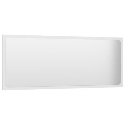 vidaXL Oglindă de baie, alb extralucios, 100x1,5x37 cm, PAL