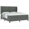 vidaXL Pat cu arcuri cu headboard Gri &icirc;nchis 180 x 200 cm țesătură