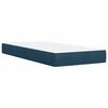 vidaXL Pat box spring cu saltea, albastru, 90x190 cm, catifea
