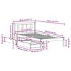 vidaXL Cadru pat fără saltea, maro ceruit, 75x190 cm, lemn masiv pin