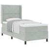 vidaXL Pat cu arcuri cu headboard Gri deschis 90 x 190 cm Catifea