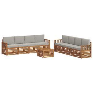 vidaXL Seturi de canapele cu pernă 9 pcs Gri natural și deschis