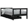 vidaXL Cadru de pat copii cu sertare, negru, 80x160 cm, lemn masiv pin