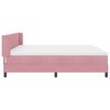 vidaXL Pat cu arcuri cu saltea cu headboard Roz 200 x 200 cm Catifea