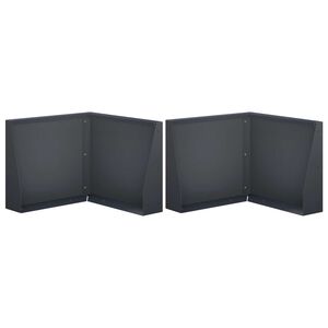 vidaXL Zid de sprijin 2 buc. 50 x 50 x 40 cm Oțel Antracit