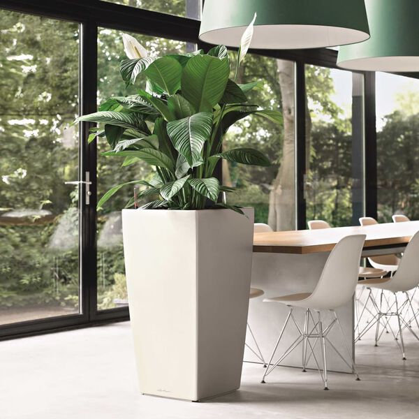 LECHUZA Jardinieră Cubico 40 ALL-IN-ONE, alb extralucios, 18191