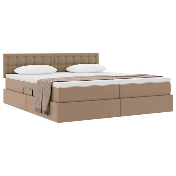 vidaXL Pat cu storage Cappuccino 180 x 200 cm Piele artificială