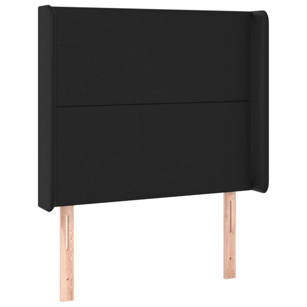 vidaXL Tăblie de pat cu aripioare, negru, 93x16x118/128 cm, piele eco