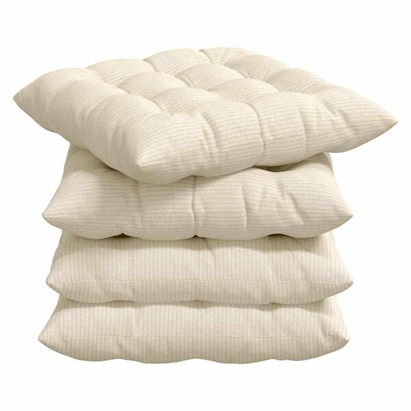 vidaXL Perne de Șezut 4 pcs Crem 40 x 40 x 6 cm Țesătură din corduroy