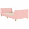 vidaXL Cadru de pat pentru copii cu spătar Roz 90 x 200 cm Boucl&eacute;