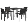 vidaXL Set de Mobilier pentru Exterior 5 pcs Negru și antracit