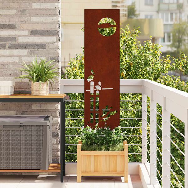 vidaXL Ecran de intimitate pentru grădină Traforaj Ruginit 32 x 140 cm