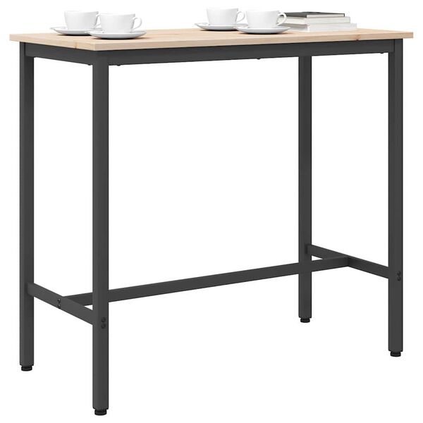 vidaXL masă natural 100 x 50 x 91 cm Lemn ingineresc și oțel