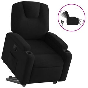 vidaXL Fotoliu electric rabatabil cu ridicare, negru, textil