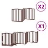 vidaXL Poartă c&acirc;ini pliabilă cu ușă 12 panouri maro 600 cm, lemn plop