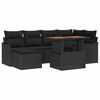 vidaXL Set de canapele pentru grădină 7 buc. Negru Rattan poli