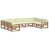 vidaXL Set de canapele de exterior 9 buc. Natural și Crem