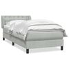 vidaXL Pat box spring cu saltea, gri deschis, 90x220 cm, catifea
