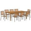 vidaXL Set de masă pentru grădină 9 pcs Gri Lemn Solid de Acacia