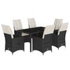 vidaXL Set mobilier de grădină cu perne, 7 piese, negru, poliratan