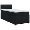 vidaXL Pat boxspring cu saltea cu headboard Negru 80 x 200 cm Țesătură
