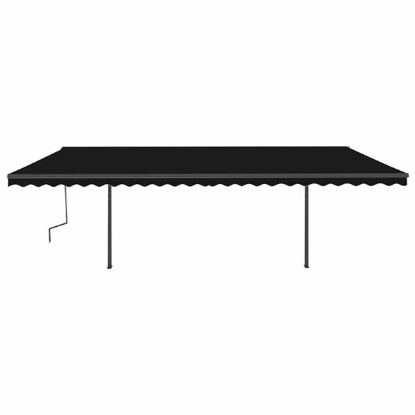 vidaXL Copertină retractabilă automat, cu st&acirc;lpi, antracit, 6x3 m
