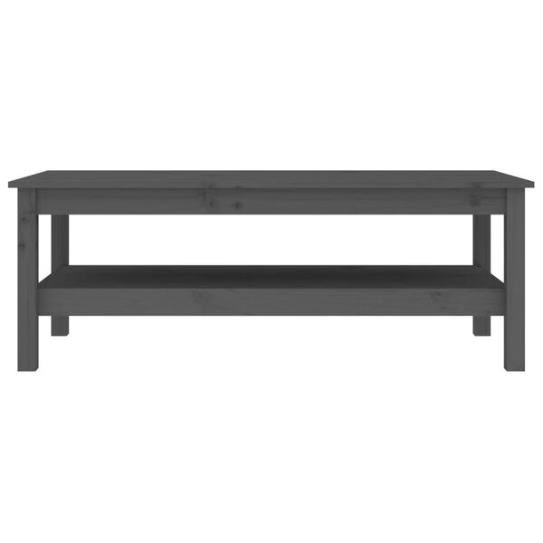 vidaXL Măsuță de cafea, gri, 110x50x40 cm, lemn masiv de pin