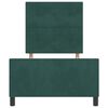 vidaXL Pat cu arcuri cu headboard Verde &icirc;nchis 90 x 200 cm Catifea