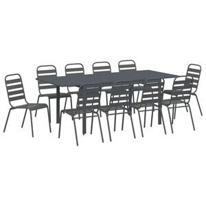 vidaXL Set de masă pentru grădină 11 pcs Antracit
