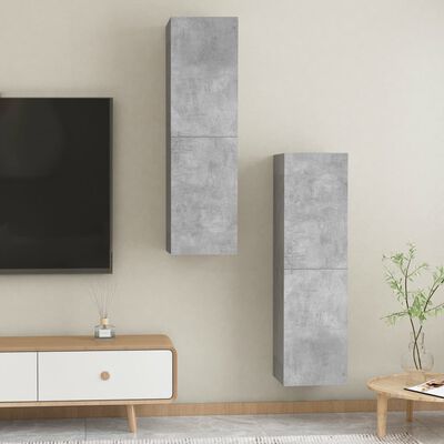 vidaXL Comode TV, 2 buc., gri beton, 30,5x30x110 cm, PAL