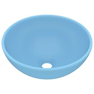 vidaXL Chiuvetă baie lux albastru mat 32,5x14 cm ceramică rotund