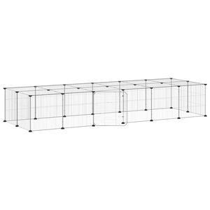 vidaXL Cușcă animale de companie cu ușă 28 panouri negru 35x35 cm oțel