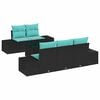 vidaXL Set de canapele pentru grădină 6 buc. Negru și Turcoaz