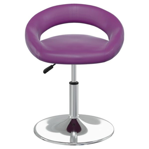 vidaXL Scaune de bucătărie pivotante, 2 buc, violet, piele ecologică