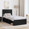vidaXL Cadru de pat cu headboard Negru 90 x 200 cm Lemn de pin masiv