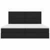 vidaXL Pat cu saltea și LED cu saltea Negru 200 x 200 cm Poliester
