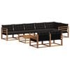 vidaXL Set de canapele de exterior 9 buc. Natural și Negru